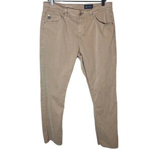 AG Adriano Goldschmied Men’s Size 33 x 32 Everett Slim Straight Khaki Jeans